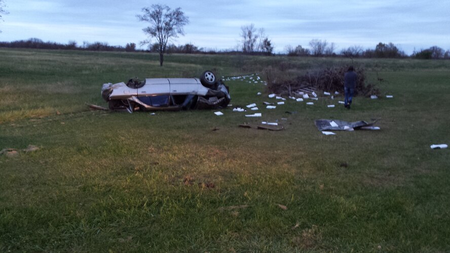 Courtesy photo of the crash scene taken by Senior Master Sgt. Travis Stickels.