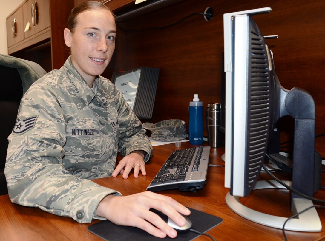 Staff Sgt. Sara Nittinger, 135th Intelligence Squadron, is the Maryland Air National Guard November Airman Spotlight. (U.S. Air National Guard photo by Tech. Sgt. David Speicher/RELEASED)