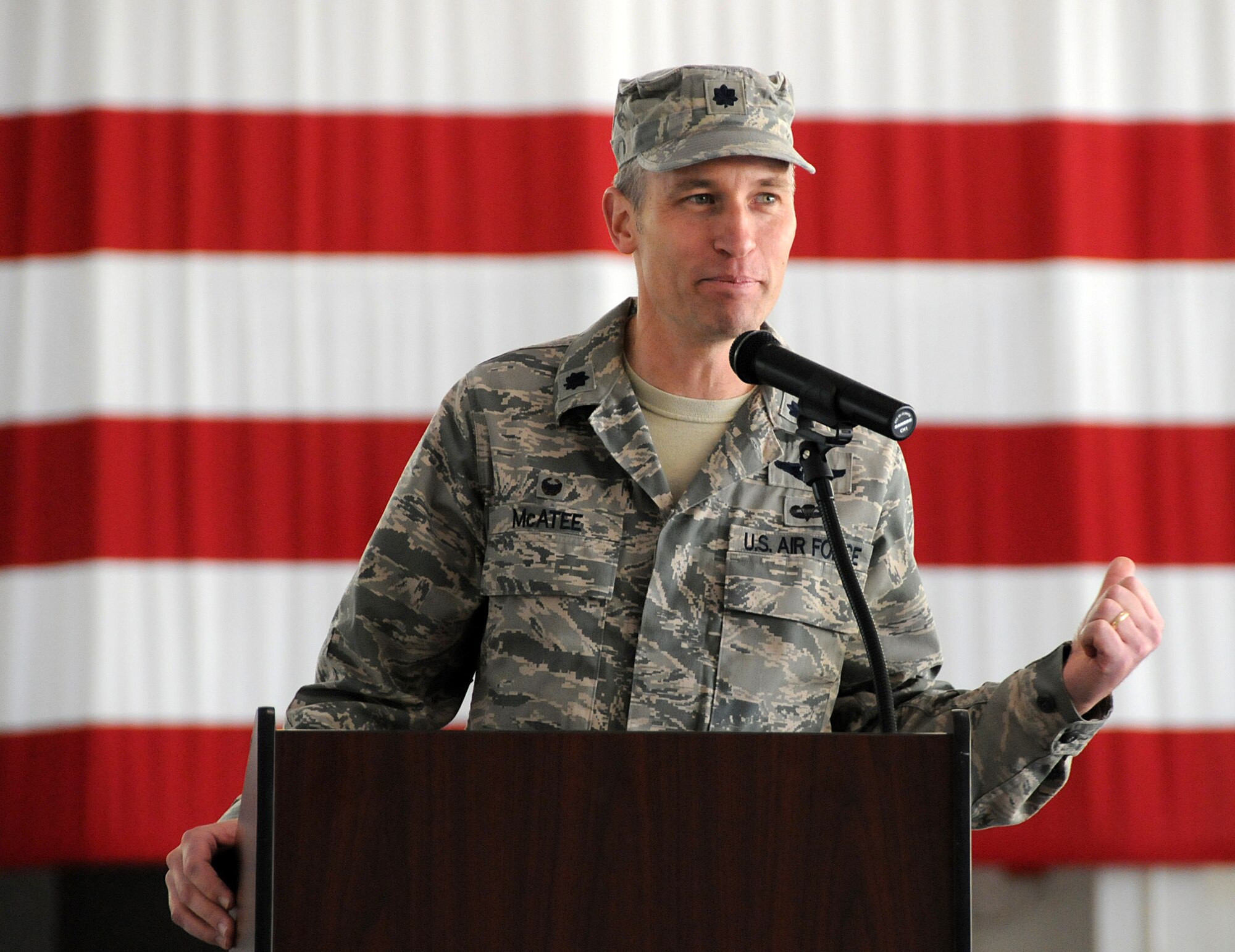 The 192nd Fighter Wing held a joint change of command ceremony for the 192nd FW Maintenance Squadron and the 192nd FW Operations Group, here on October 19, 2014. Lt. Col. Thomas P. McAtee assumed command of the 192nd Operations Group from Col. William J. Butz.  Butz was recently appointed as the Air Operations director at Joint Force Headquarters, Virginia Air National Guard.  Lt. Col. Frank J. Lobash assumed command of the 192nd Maintenance Squadron from McAtee. (U.S. Air National Guard photo by Master Sgt. Carlos J. Claudio/Released)