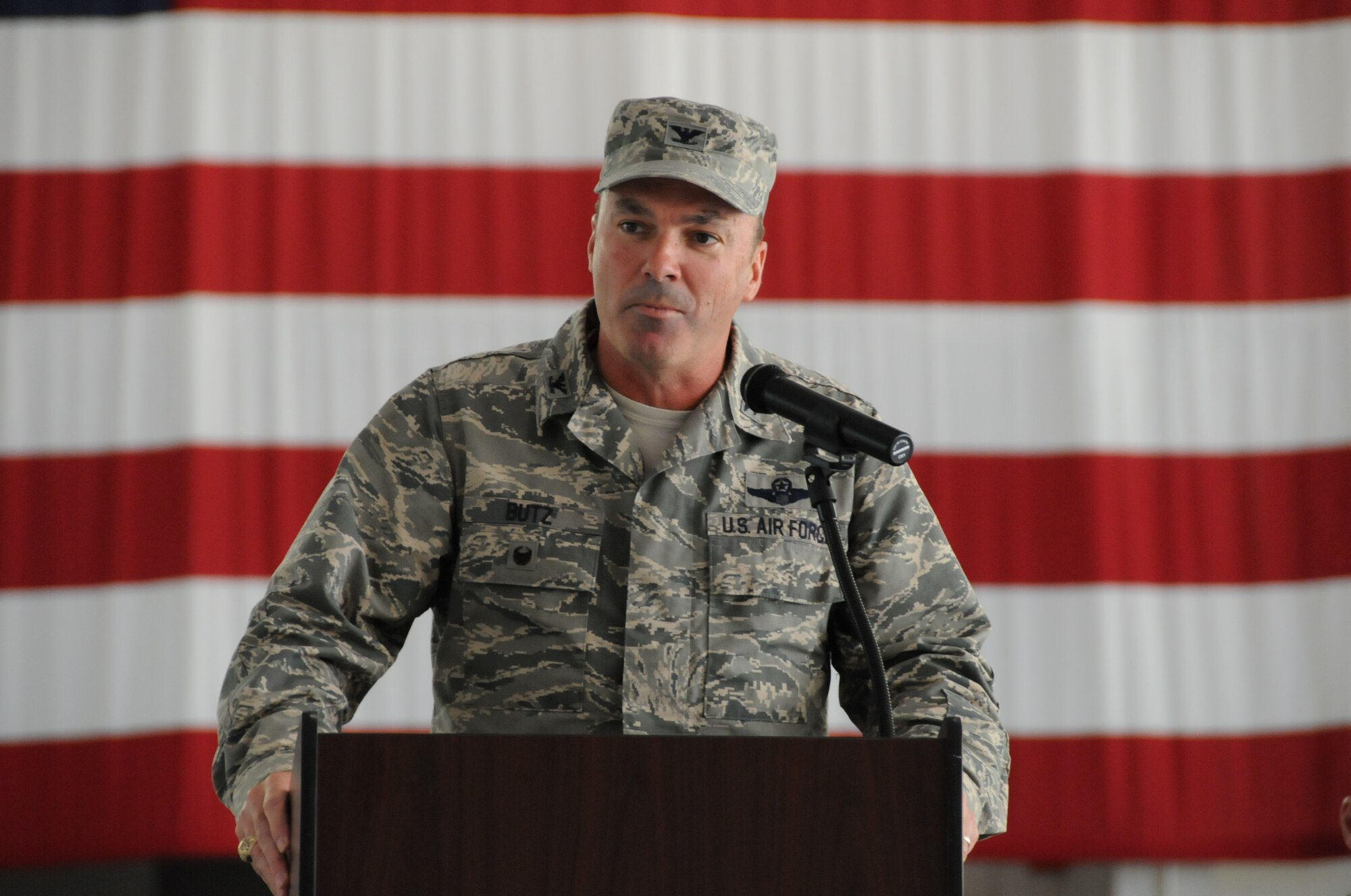The 192nd Fighter Wing held a joint change of command ceremony for the 192nd FW Maintenance Squadron and the 192nd FW Operations Group, here on October 19, 2014. Lt. Col. Thomas P. McAtee assumed command of the 192nd Operations Group from Col. William J. Butz.  Butz was recently appointed as the Air Operations director at Joint Force Headquarters, Virginia Air National Guard.  Lt. Col. Frank J. Lobash assumed command of the 192nd Maintenance Squadron from McAtee. (U.S. Air National Guard photo by Master Sgt. Carlos J. Claudio/Released)
