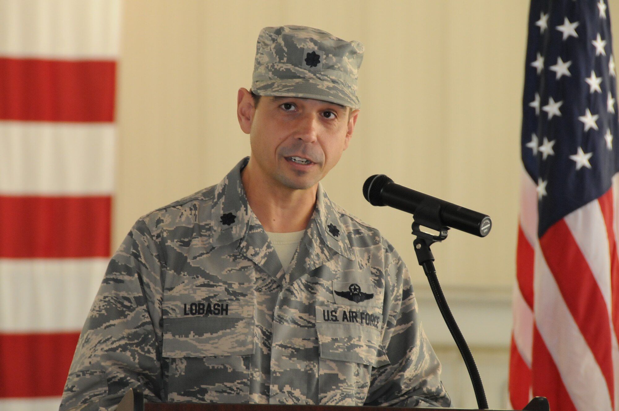 The 192nd Fighter Wing held a joint change of command ceremony for the 192nd FW Maintenance Squadron and the 192nd FW Operations Group, here on October 19, 2014. Lt. Col. Thomas P. McAtee assumed command of the 192nd Operations Group from Col. William J. Butz.  Butz was recently appointed as the Air Operations director at Joint Force Headquarters, Virginia Air National Guard.  Lt. Col. Frank J. Lobash assumed command of the 192nd Maintenance Squadron from McAtee. (U.S. Air National Guard photo by Master Sgt. Carlos J. Claudio/Released)