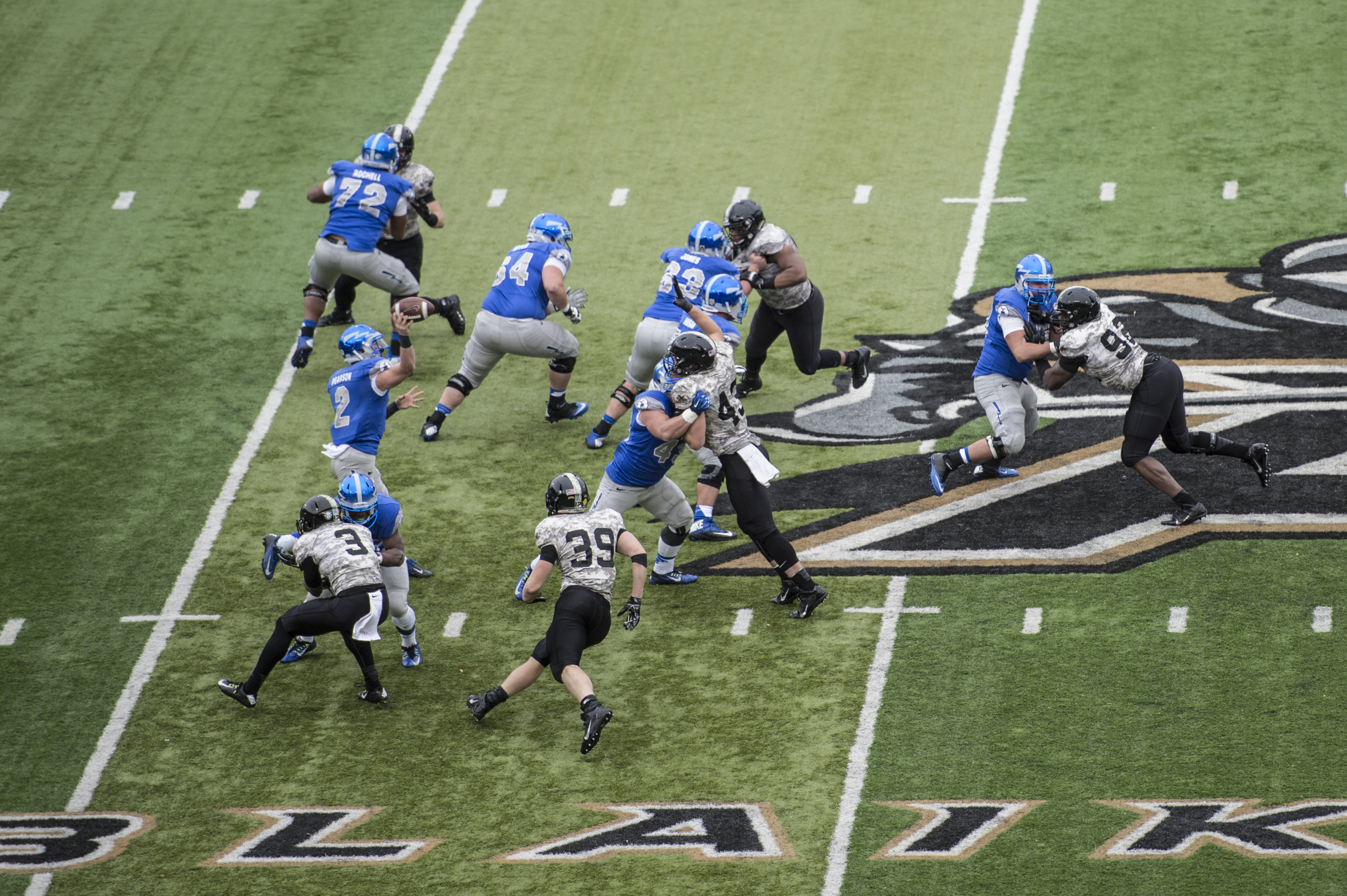 Air Force Quarterback Kale Pearson Gets Strong Protection From His