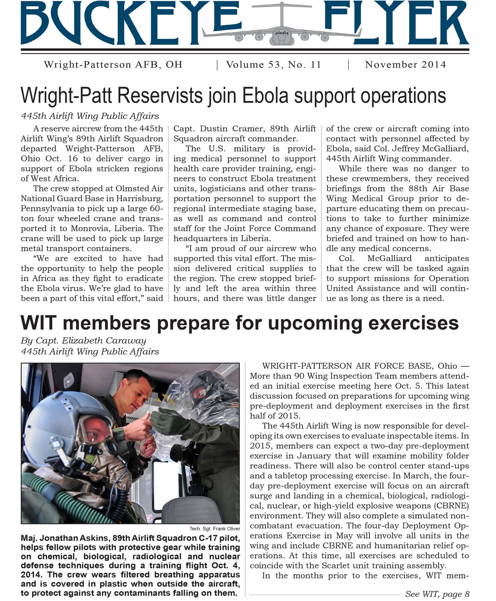 WRIGHT-PATTERSON AIR FORCE BASE, Ohio - The Buckeye Flyer is the official publication of the 445th Airlift Wing and includes eight pages of stories, photos and features. (U.S. Air Force photo) 
