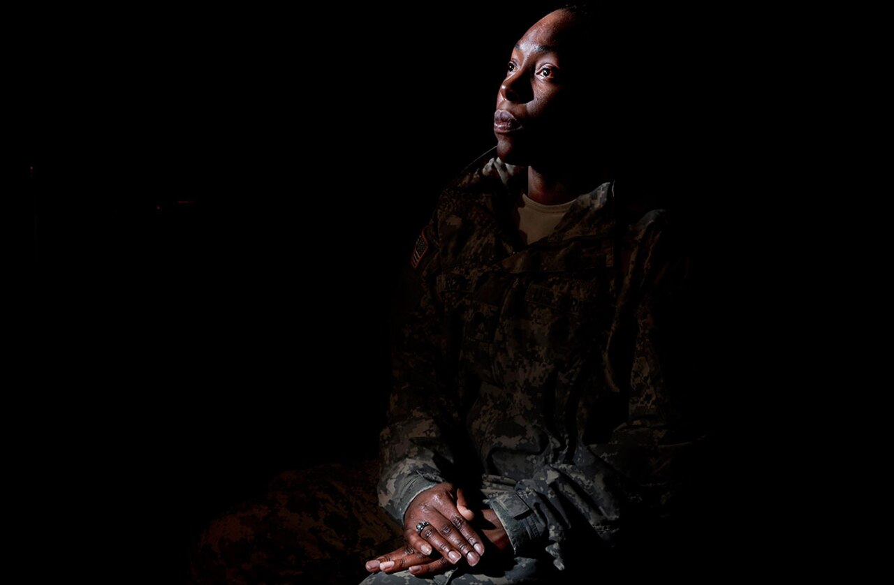 Army Spc. Kayla Richie, a combat medic, used CPR chest compressions and an automatic external defibrillator alongside another soldier to revive a military family member who collapsed at the Buckner Physical Fitness Center at Joint Base Elmendorf-Richardson, Alaska, Sept. 27, 2014. Richie is assigned to 2nd Engineer Brigade, U.S. Army Alaska. U.S. Air Force photo by Justin Connaher