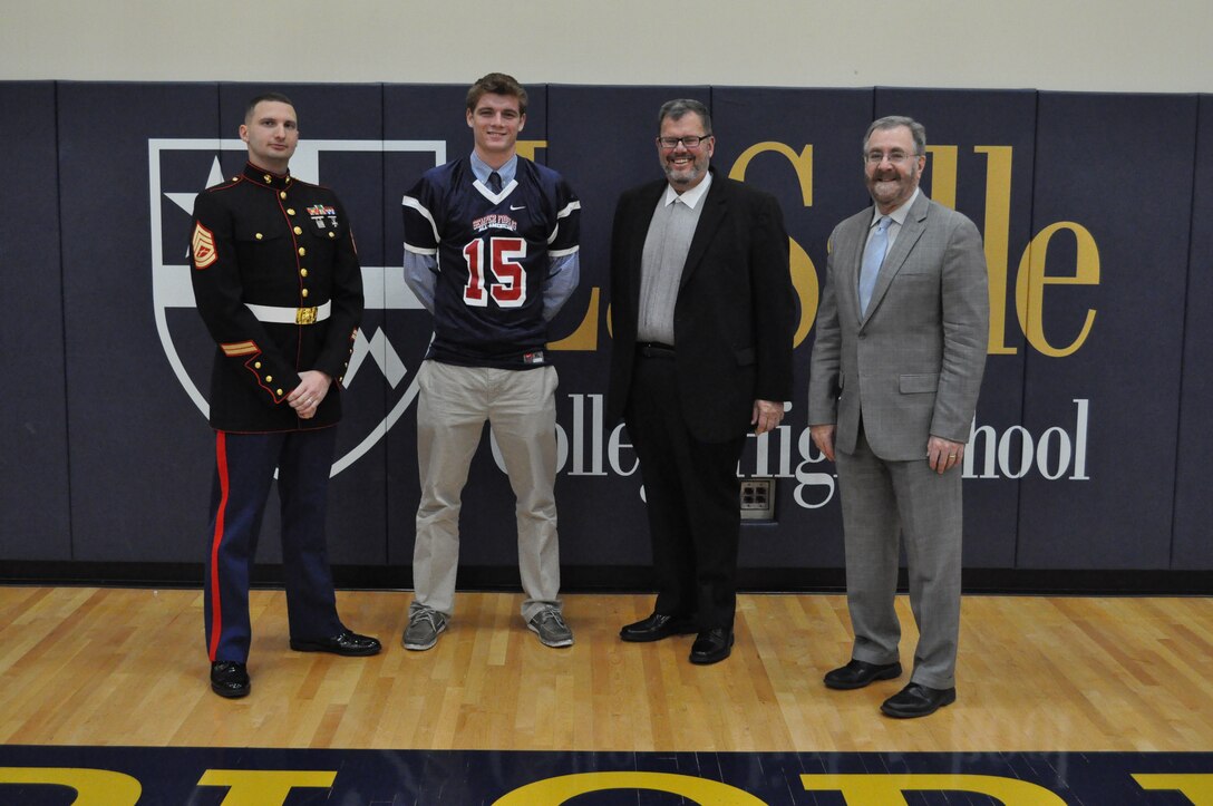 Kyle Shurmur, a senior quarterback at La Salle College High School, was selected for the 2015 Semper Fidelis All-American Bowl, which will be played on Sunday, January 4, 2015 at the StubHub Center in Carson, CA and will feature the nation's brightest and best high school football players. Kyle is one of 45 players chosen to represent the East Coast in the East-West showdown which is sponsored by the United States Marine Corps and will be broadcasted live on Fox Sports 1.