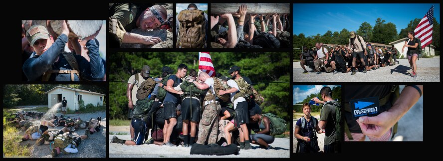This elite team-building event, led by a Special Forces veteran, featured military inspired challenges and missions. Only 24 out of the original 27 completed all obstacles. Eglin is the fifth base to complete the Team Cohesion Challenge, which is modeled after special operations training. (U.S. Air Force photo/Tech. Sgt. Jasmin Taylor)