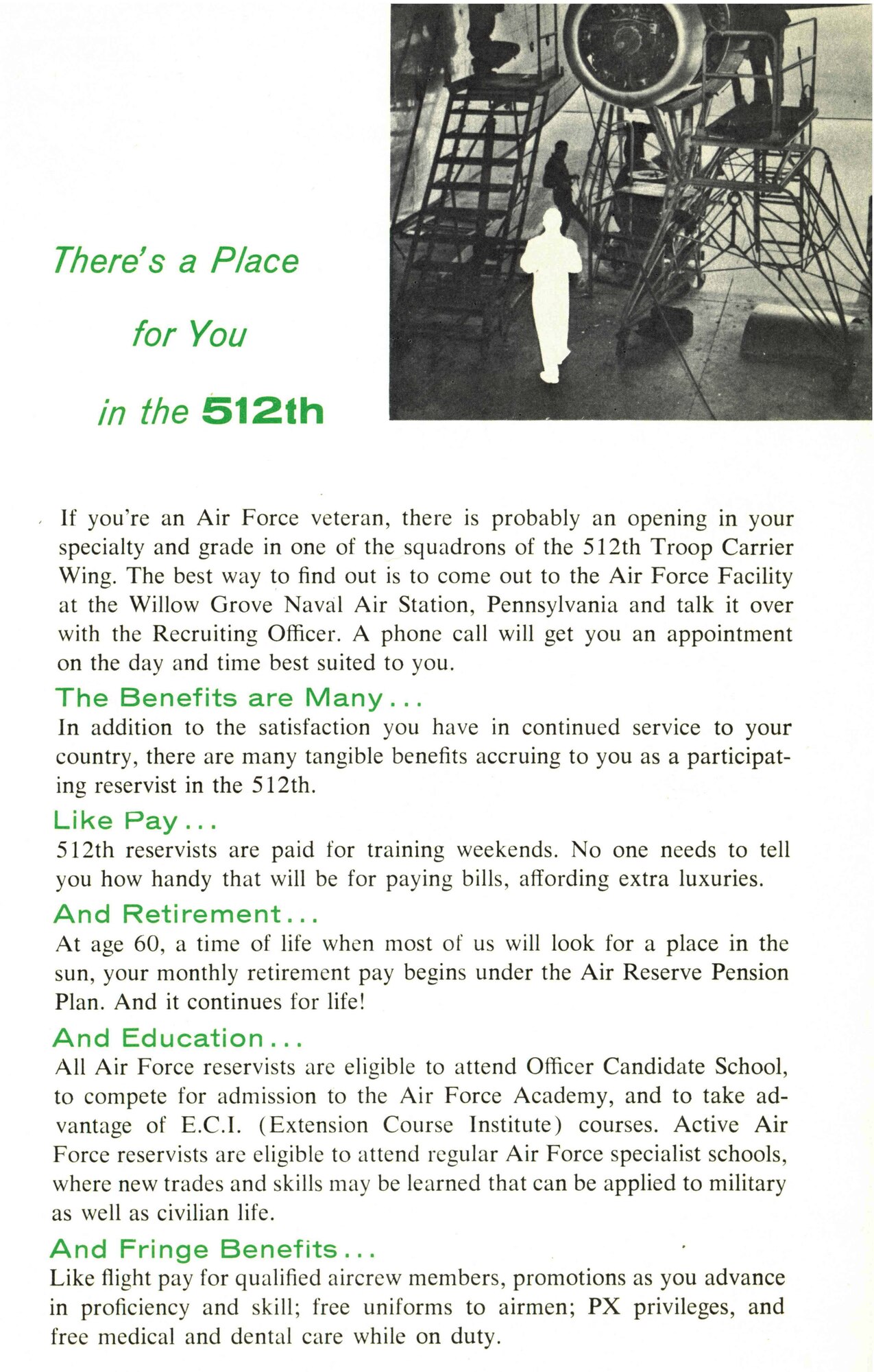 A recruiting pamphlet for the 512th Troop Carrier Wing, in the late 1950's. Military history is filled with events and stories of bravery, courage, sacrifice, victory and defeat that have determined to a large extent, the status and role of our country today.