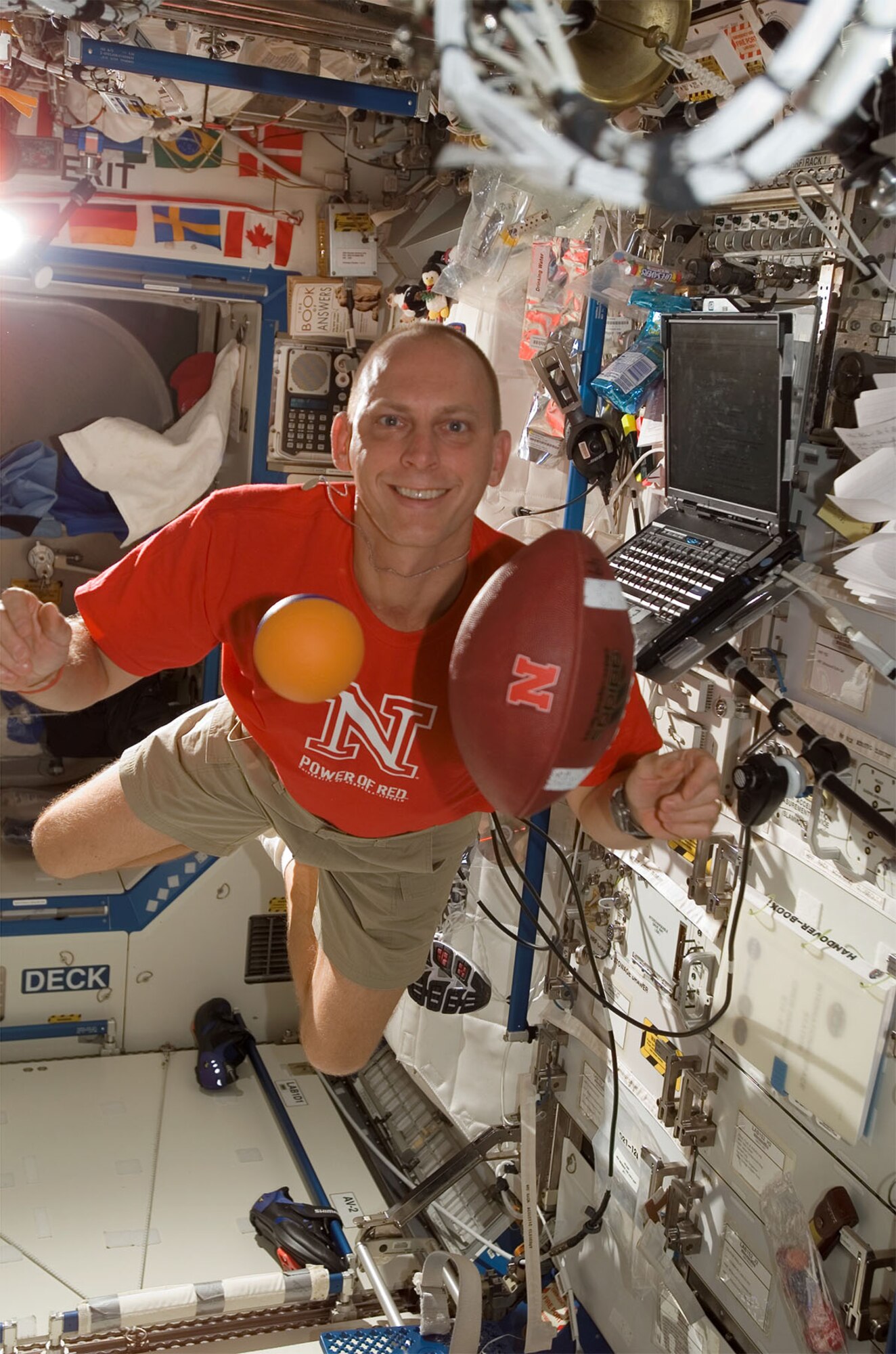 Astronauts like Clay Anderson can float through the space station. (NASA photo)