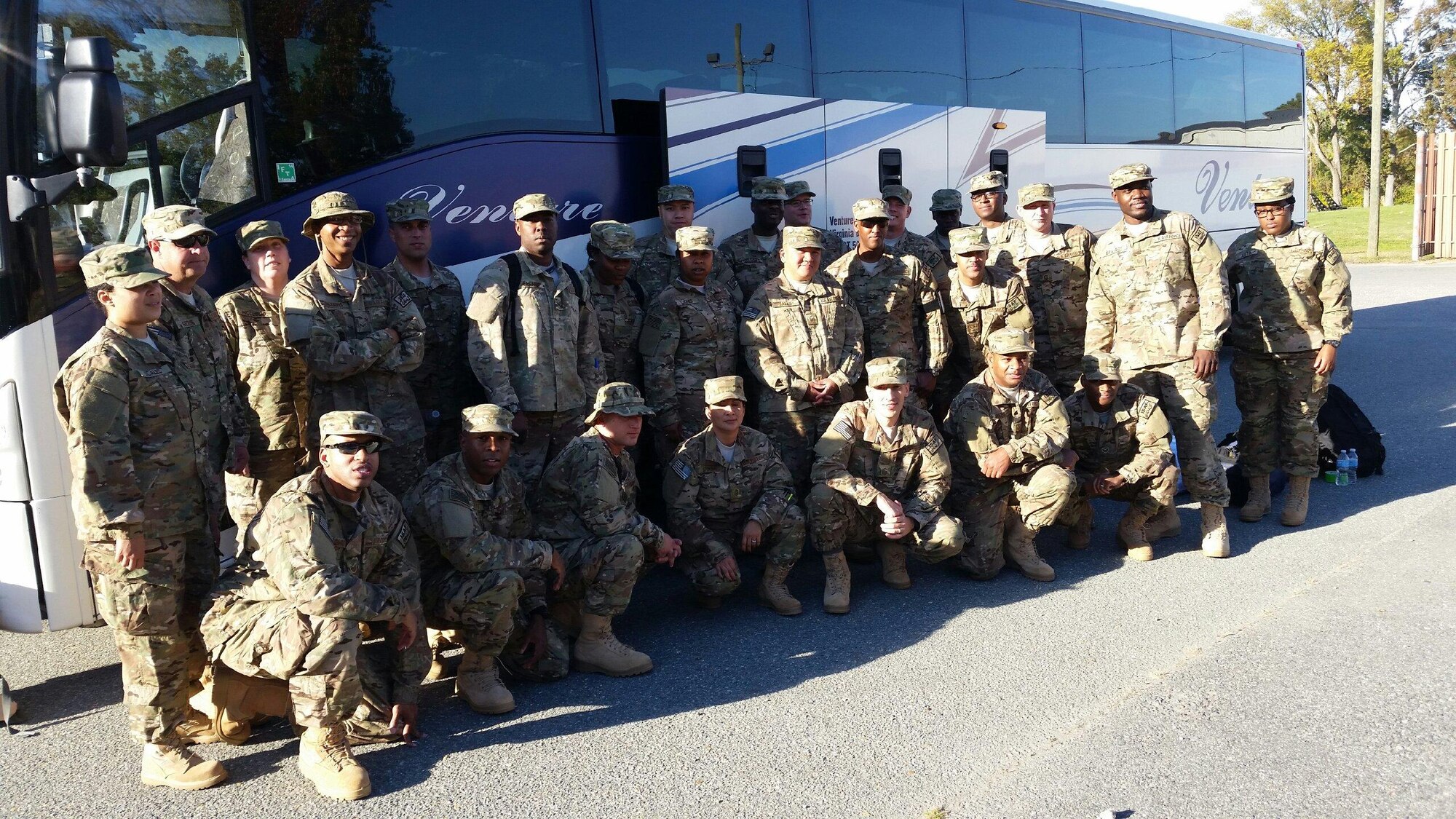 A group of 512th Airlift Wing reservists assigned to the 71st Aerial Port Squadron, Joint Base Langley-Eustis, Va., gather for a group photo before leaving the United States. The aerial port team arrived at Bagram Air Base, Afghanistan, Nov. 1-2, 2014, for a deployment in support of Operation Enduring Freedom. (Courtesy Photo)