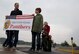 U.S. Air Force Lt. Col. Kristopher Struve, 13th Fighter Squadron commander, welcomes pilots from the 13th Fighter Squadron home to Misawa Air Base, Japan, Nov. 1, 2014, after a deployment from the Middle East. More than 100 pilots and maintainers deployed from Misawa to conduct air support missions in support of U.S. Air Forces Central Command operations. (U.S. Air Force photo by Airman Jordyn Rucker/Released)