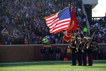 Marines with Marine Corps Recruiting Station Twin Cities presented the colors at the Minnesota Vikings game against the Washington Red Skins, November 2. 
