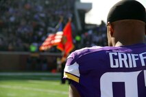 Marines with Marine Corps Recruiting Station Twin Cities presented the colors at the Minnesota Vikings game against the Washington Red Skins, November 2. 