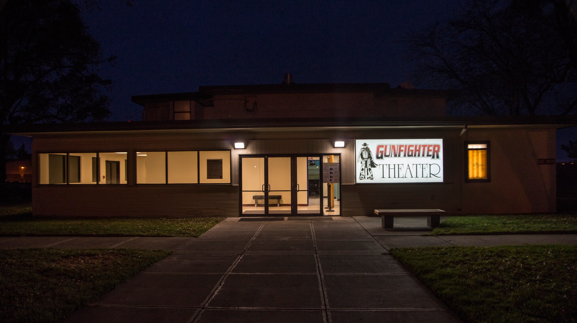 The Gunfighter Theater is scheduled to reopen at 7 p.m. Nov. 8, 2014, at Mountain Home Air Force Base, Idaho. The first movie being shown is “Teenage Mutant Ninja Turtles;” admission is free and concessions will be available for purchase.  (U.S. Air Force photo by Staff Sgt. Roy Lynch/RELEASED)