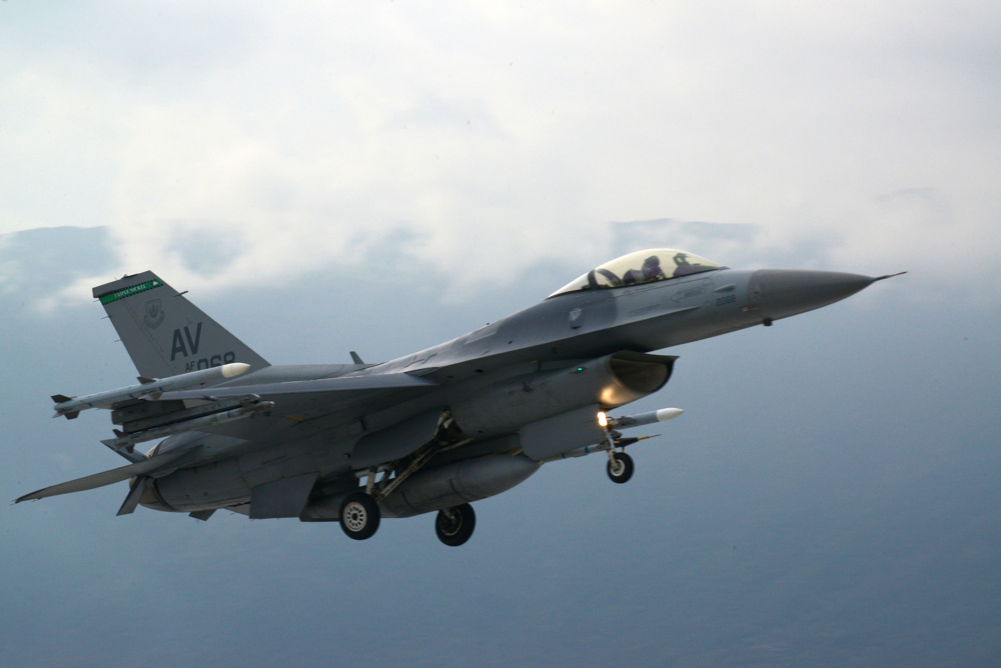 Capt. Matthew Alexander, 555th Fighter Squadron pilot, takes off for a training flight, Oct. 15, 2014, at Aviano Air Base, Italy. The average training flight can last from an hour to an hour and a half. (U.S. Air Force photo/Airman 1st Class Ryan Conroy) 