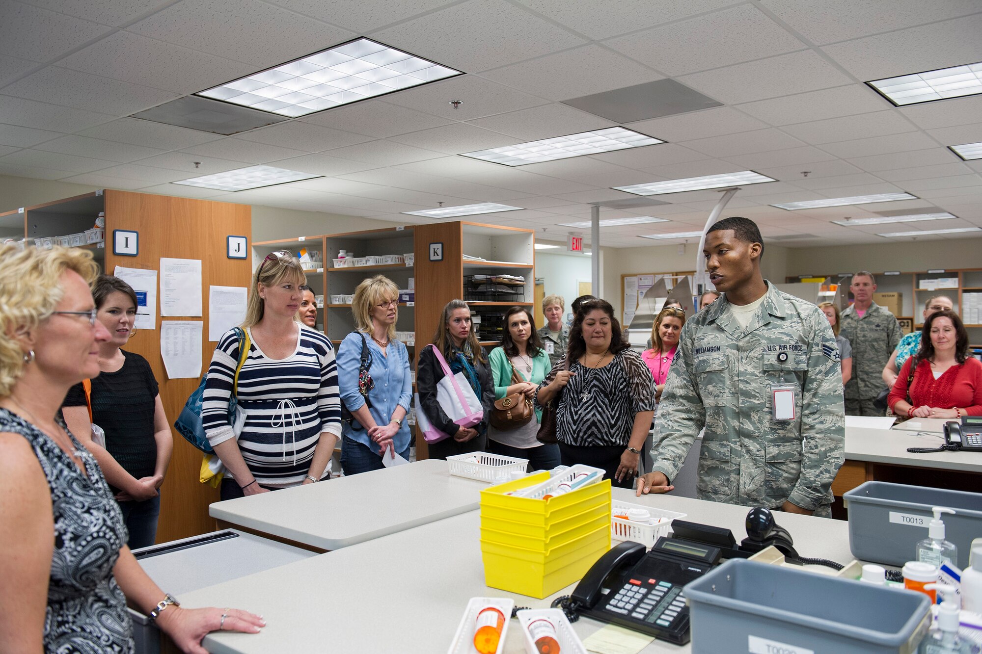 Brig. Gen. Nina Armagno, 45th Space Wing commander, invited Key Spouses to attend a guided tour of Patrick Air Force Base and Cape Canaveral Air Force Station, Fla., Oct. 24, 2014. The guests received unit mission briefings, visited facilities, and launch pads, during the tour, which provided them with increased awareness of the mission here. The Key Spouse program is an official unit-family program designed to enhance readiness and establish a sense of Air Force community. (U.S. Air Force photo/Matthew Jurgens)