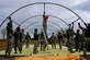 Airmen with the 567th RED HORSE out of Seymour Johnson Air Force Base, N.C., construct a tent during a field training exercise Nov. 3, 2014, at Fort Smith, Ark. The exercise provides upgrade training and preparation for an upcoming operation in support of Beyond the Horizon. Beyond the Horizon, conducted annually, is part of U.S. Army South and U.S. Southern Command’s humanitarian and civic assistance program, which works closely with host-nation forces and civilian organizations to provide medical, dental, and engineering support. (U.S. Air Force photo/Airman 1st Class Brittain Crolley)