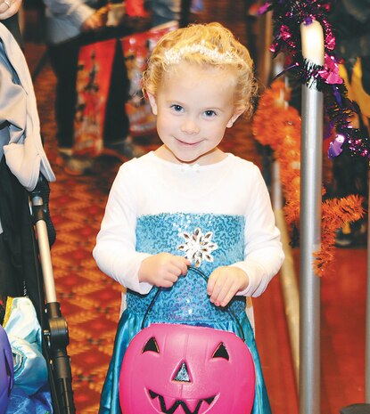 Elsa showed up at Little Hall on Halloween with a smile for everyone and a purple pumpkin to fill with candy. 