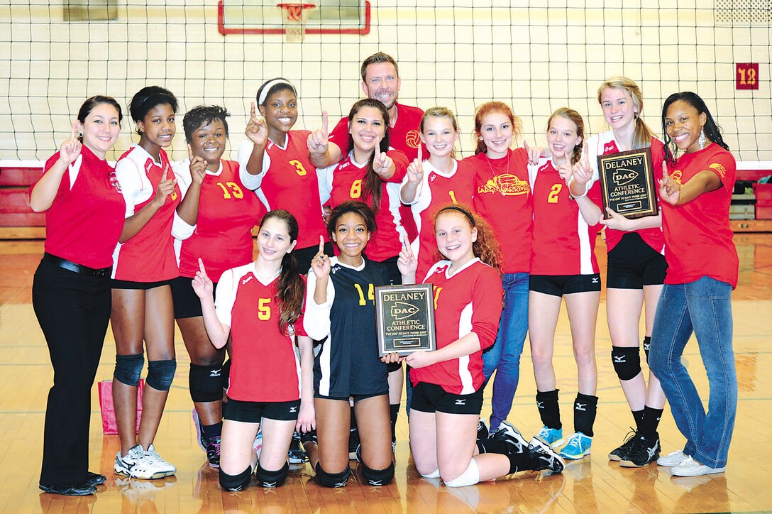 The Quantico Middle/High School Lady Warriors were victorious over Foxcroft School in the volleyball conference championship match Oct. 30 in the QMHS gym. 