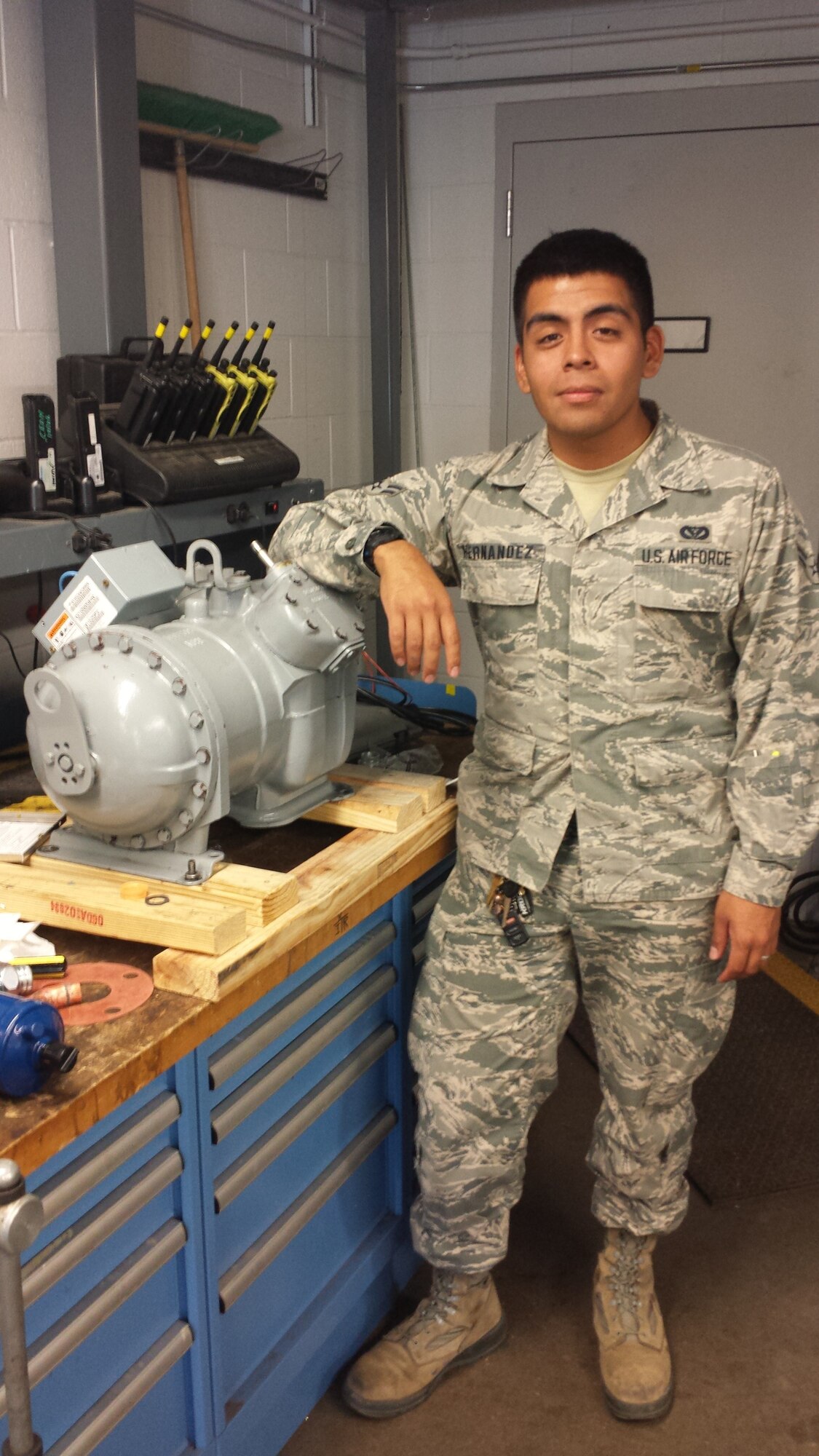 Airman 1st Class Jose Hernandez, 460th Civil Engineer Squadron, has been presented as the Top Panther Performer for the week of Nov. 2 – 8. (courtesy photo)