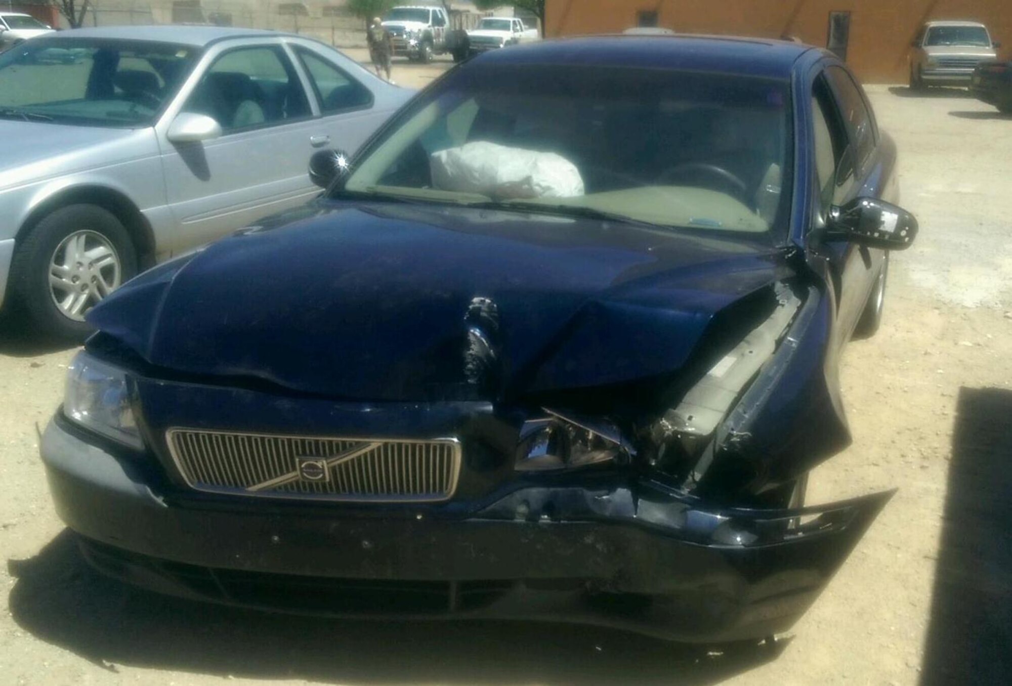 Prado Cuevas' car was badly damaged in the accident that led to his arrest. (Courtesy Photo/Released) 