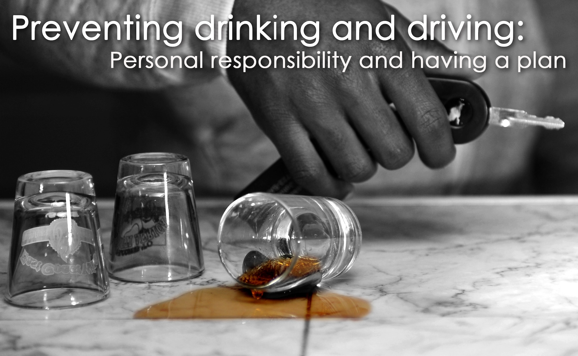 Preventing drinking and driving is in line with he Air Force's core competencies. Drink responsibly and have a plan. (U.S. Air Force graphic/Senior Airman John Nieves-Camacho)
