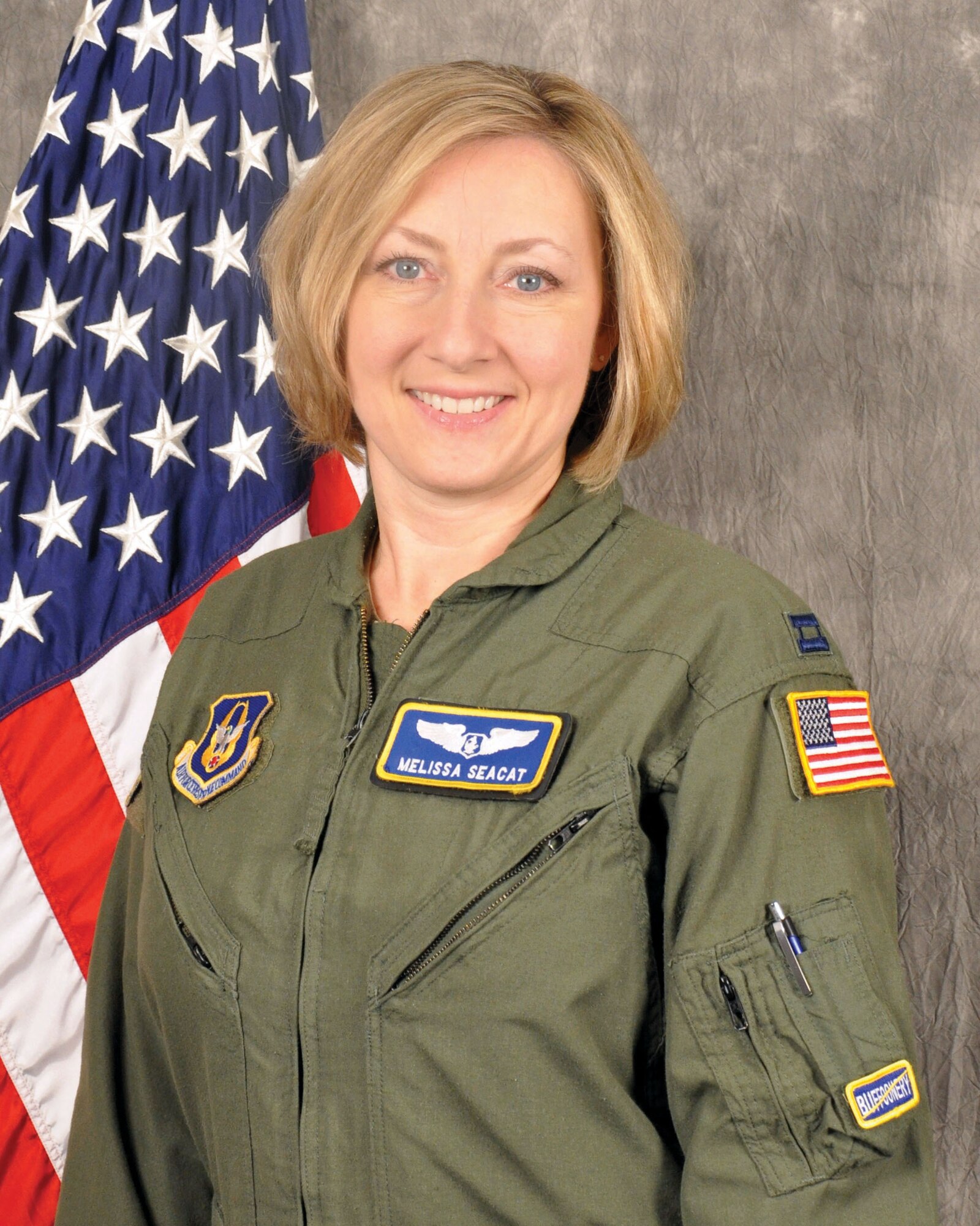 WRIGHT-PATTERSON AIR FORCE BASE, Ohio - Capt. Melissa Seacat, 445th Aeromedical Evacuation Squadron flight nurse, is the 445th Airlift Wing Company Grade Officer of the Quarter, fourth quarter. (U.S. Air Force photo/Stacy Vaughn)