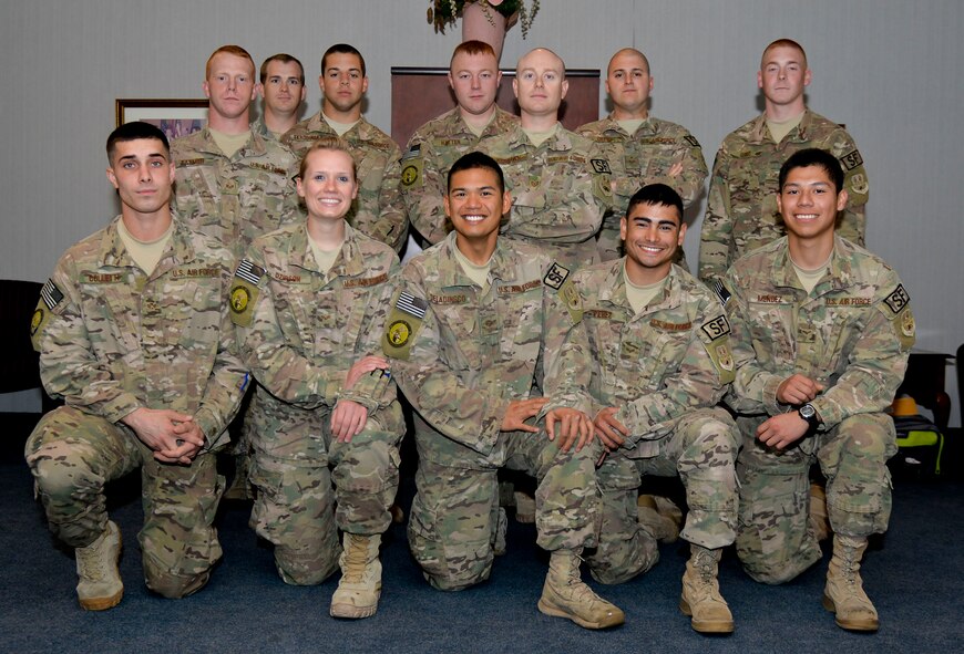 Airmen from the 2nd Security Forces Squadron pose for a photo on Barksdale Air Force Base, La., Nov. 5, 2014. The team returned home after a six-month of deployment to Bagram Airfield, Afghanistan where they managed entry control points and provided airfield security. (U.S. Air Force photo/Airman 1st Class Mozer O. Da Cunha)