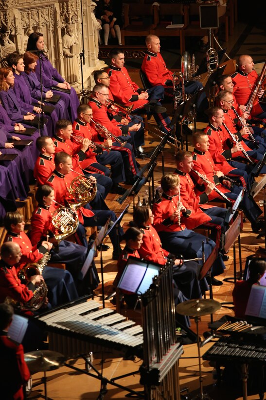On Nov. 7, 2014, the Marine Chamber Orchestra and the Washington National Cathedral Choir performed a concert titled “Letters from War: A Tribute to Veterans” at the Washington National Cathedral. In addition to works such as John Williams’ Liberty Fanfare, The Lord is my Shepherd by John Rutter, and the Battle Hymn of the Republic, the moving tribute also included readings from letters sent from the font lines during the major conflicts of the past 100 years. (U.S. Marine Corps photo by Gunnery Sgt. Amanda Simmons/released)