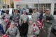 Patriotic American Airmen of the 932nd Airlift Wing from Scott Air Force Base, paid tribute to veterans at the St. Louis 31st annual parade and met the Great American Bald Eagle before the event started.  (U.S. Air Force photo/Maj. Stan Paregien)
