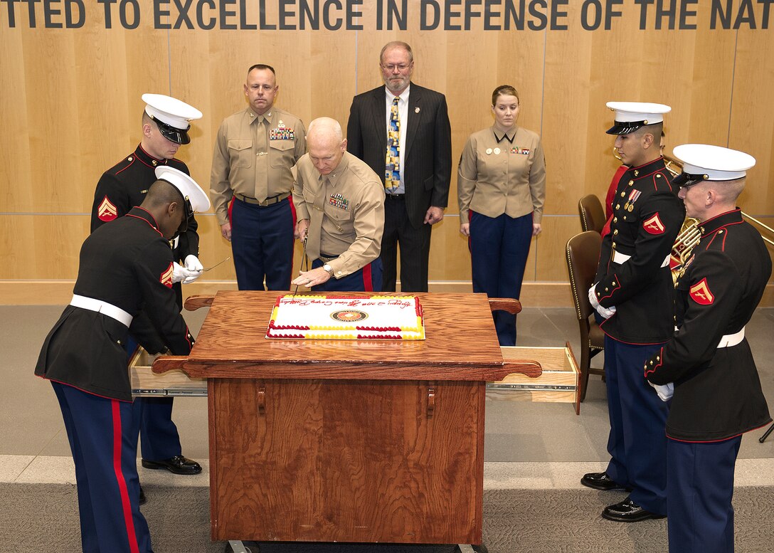 A time-honored cake cutting ceremony took place during the 239th Marine Corps birthday celebration.