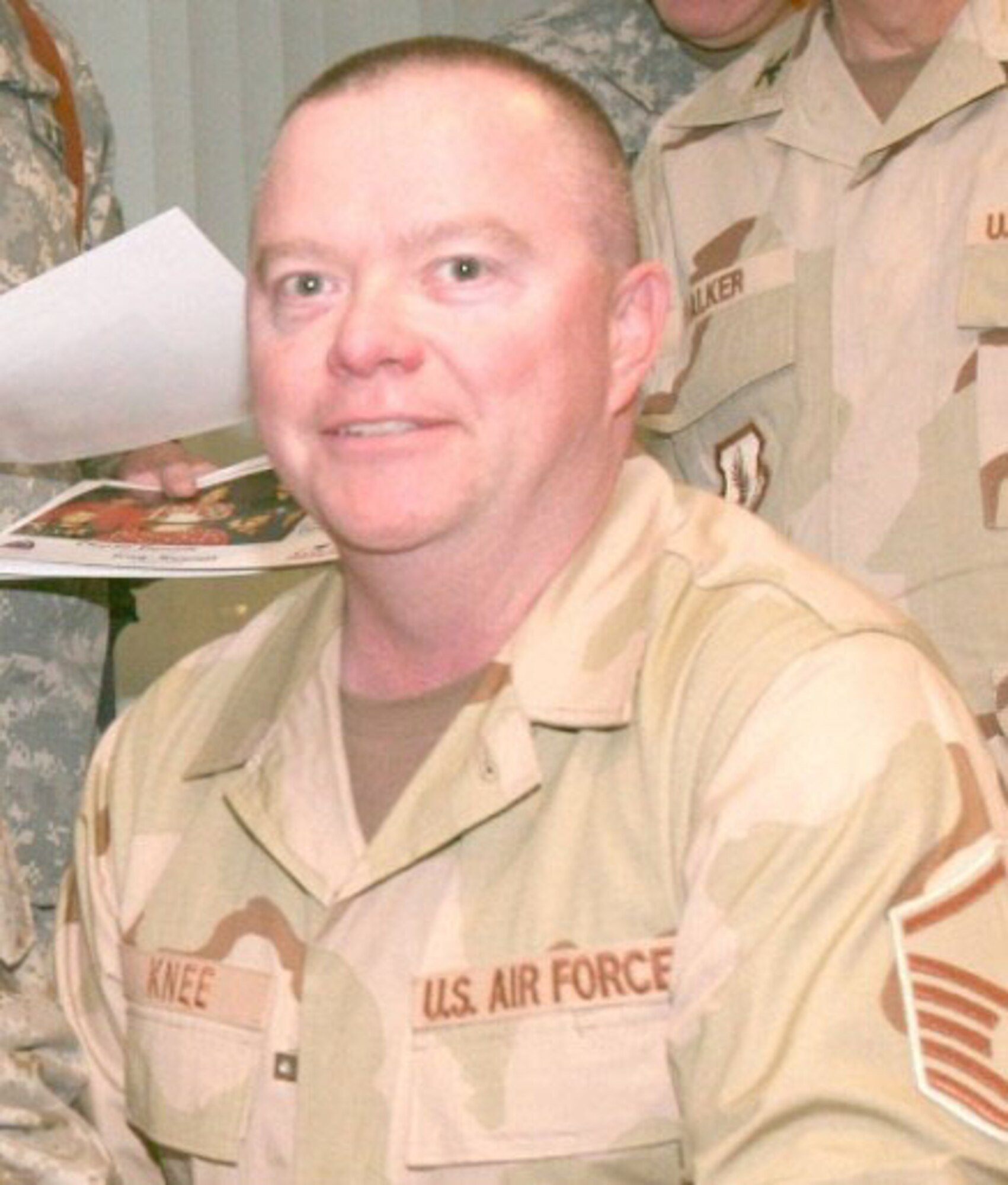 Bruce Knee, a community readiness consultant at the Airman and Family Readiness Center, served in the U.S. Air Force from 1987-2007. Many veterans still want to serve their country after their military separation. These veterans work closely with the military and make an impact long after their time in service. 
