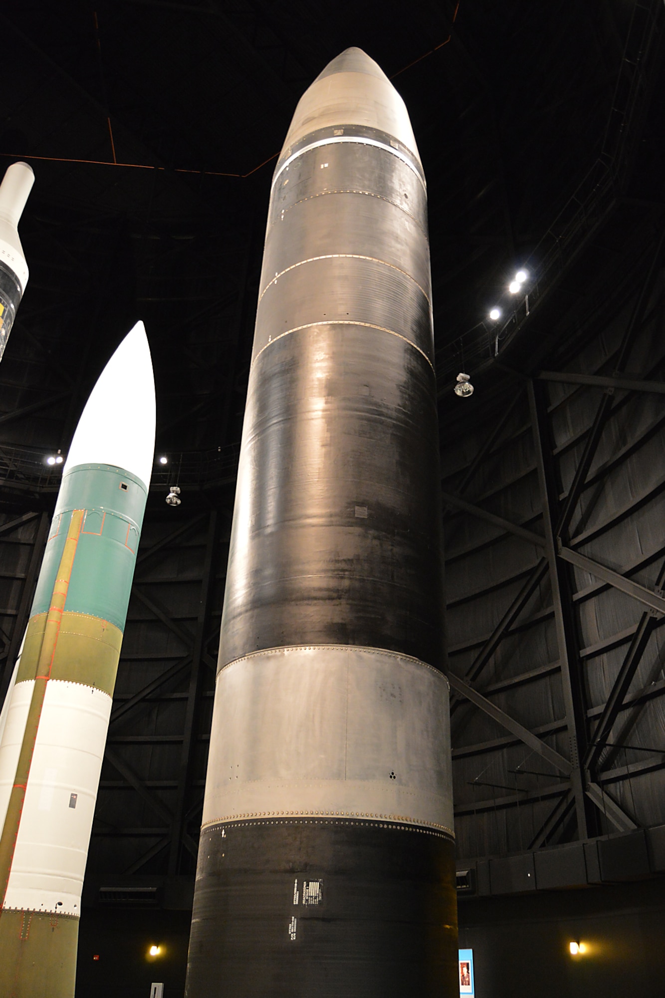 DAYTON, Ohio -- The Boeing LGM-118A Peacekeeper missile on display in the Missile & Space Gallery at the National Museum of the U.S. Air Force. (U.S. Air Force photo)

