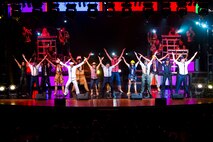 Tops in Blue performs Nov. 6, 2014, at the Mathis City Auditorium in Valdosta, Ga. The Airmen performed songs from artists such as Bruno Mars, Pharrell Williams, Florida Georgia Line and Dierks Bentley. (U.S. Air Force photo by Airman 1st Class Ryan Callaghan/Released)