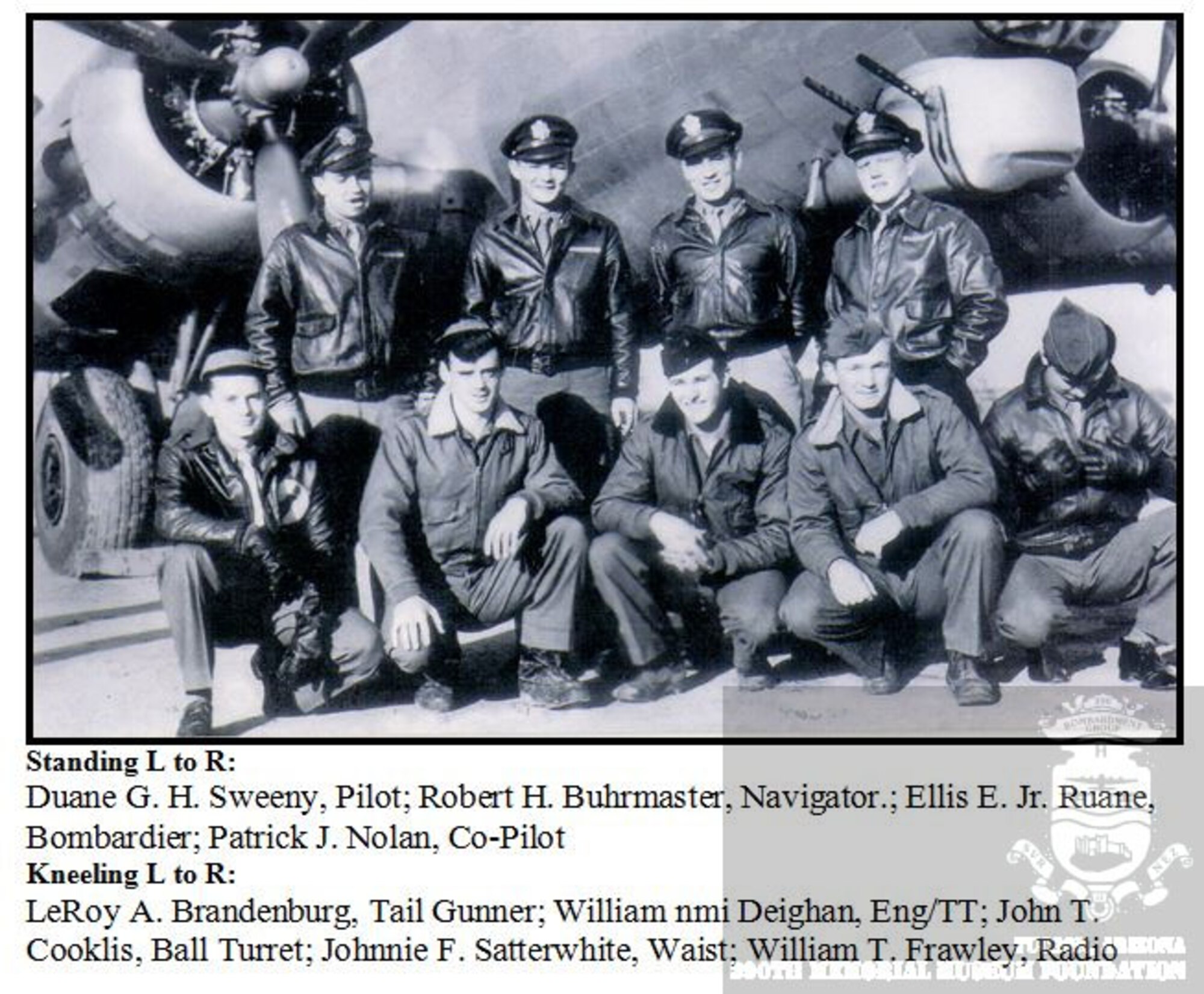 2nd Lt. Duane G. Sweeney, a B-17G pilot in World War II, died Dec. 30, 1944, when his plane iced up over the North Sea en route to a bombing mission in Germany. Sweeney is the uncle of Lt. Col. Jodi Riley, the 71st Force Support Squadron commander at Vance Air Force Base, Oklahoma. (Courtesy Photo)  