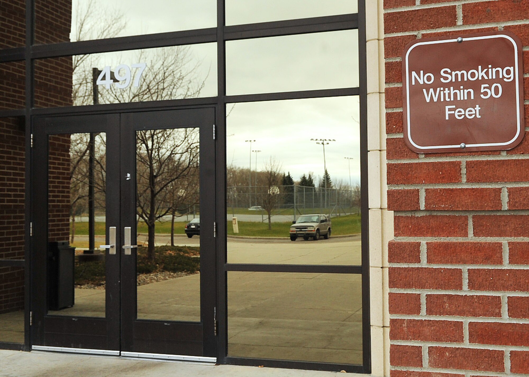 The designated tobacco areas on Grand Forks Air Force Base, N.D., have relocated to comply with restrictions per AFI 40-102, effective immediately. Members interested in learning more about the new DTAs or tobacco cessation should contact the Health and Wellness Center at 747-3853. (U.S. Air Force photo/Airman 1st Class Bonnie Grantham)