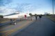 Andy Swanner and Marty Quinn, members of the aircraft maintenance section, help move a T-38 Talon Nov. 1 out of the Vance Air Force Base, Oklahoma west gate and transport it to the main gate to be displayed as a static. The T-38 came to Vance from Warner Robins, AFB, Georgia.  Members from the Enid community donated funds to bring the plane to the base airpark.  (U.S. Air Force photo/Staff Sgt. Nancy Falcon)