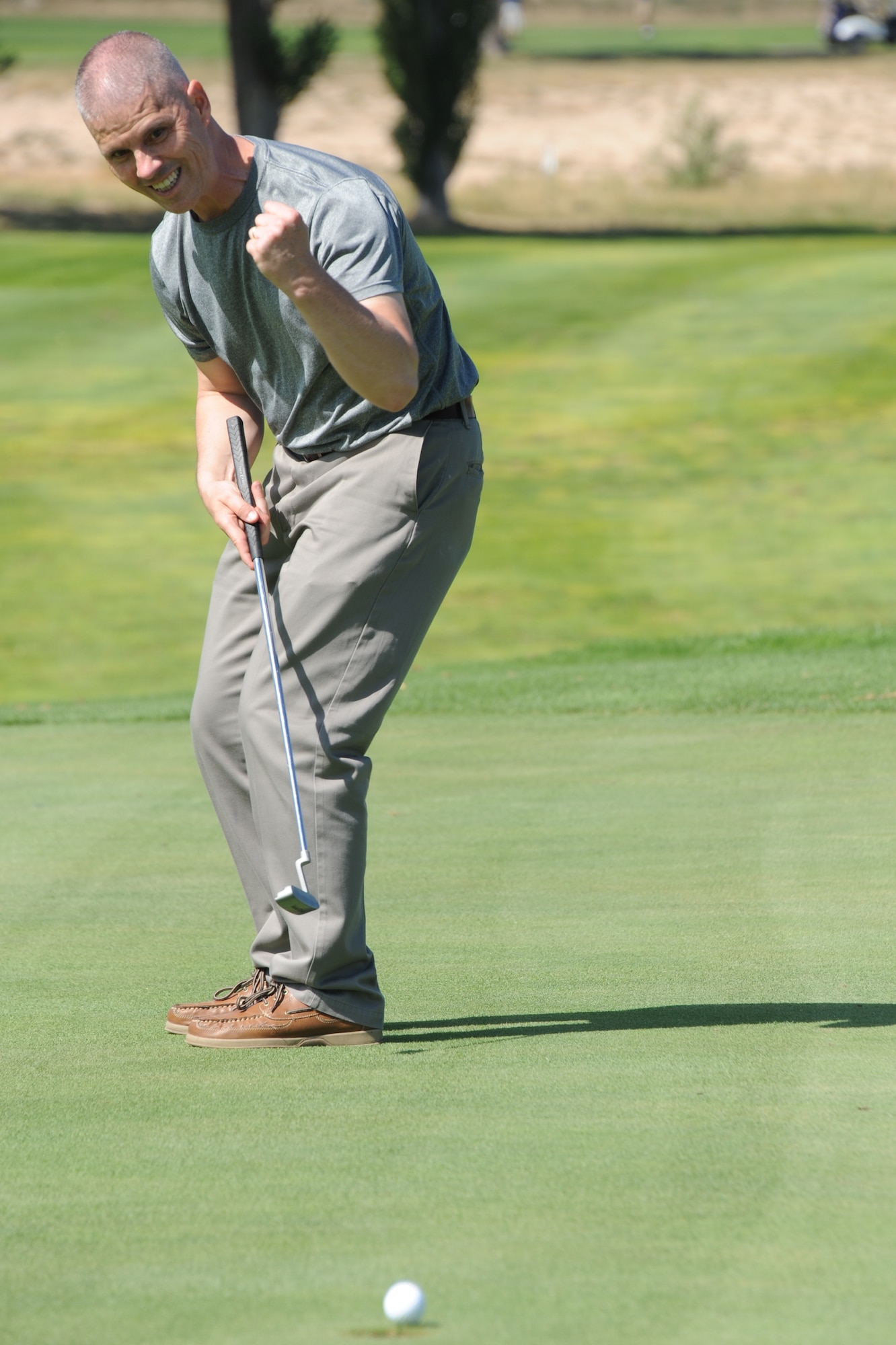Chief Master Sgt. John Dougherty, command chief for the 377th Air Base Wing and Air Force Nuclear Weapons Center, said he plans on working on his golf game following his retirement Nov. 14. The chief is retiring after 30 years of military service, including the last two and a half years at Kirtland. (Photo by Todd Berenger)