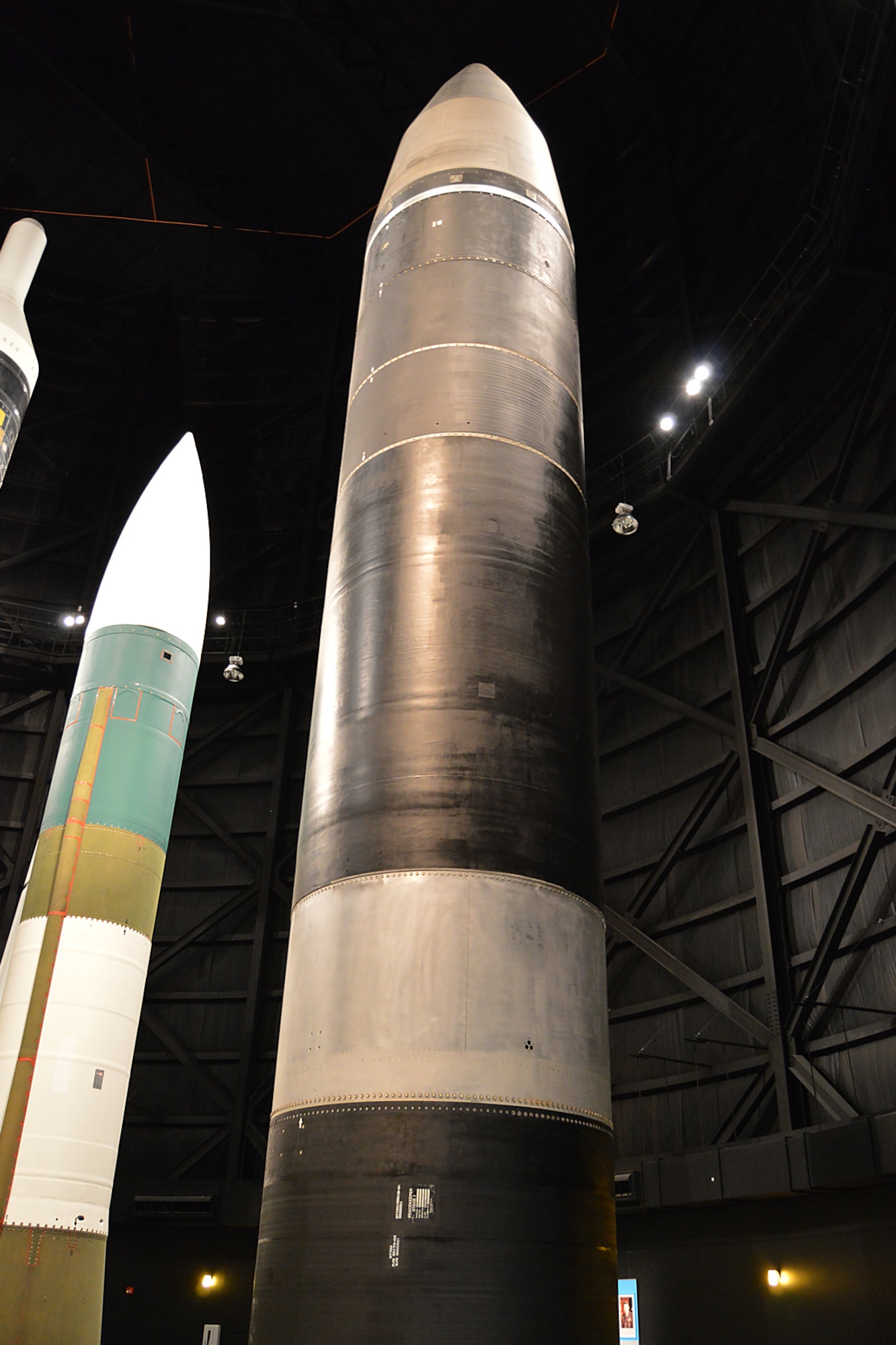 DAYTON, Ohio -- The Boeing LGM-118A Peacekeeper missile on display in the Missile & Space Gallery at the National Museum of the U.S. Air Force. (U.S. Air Force photo)
