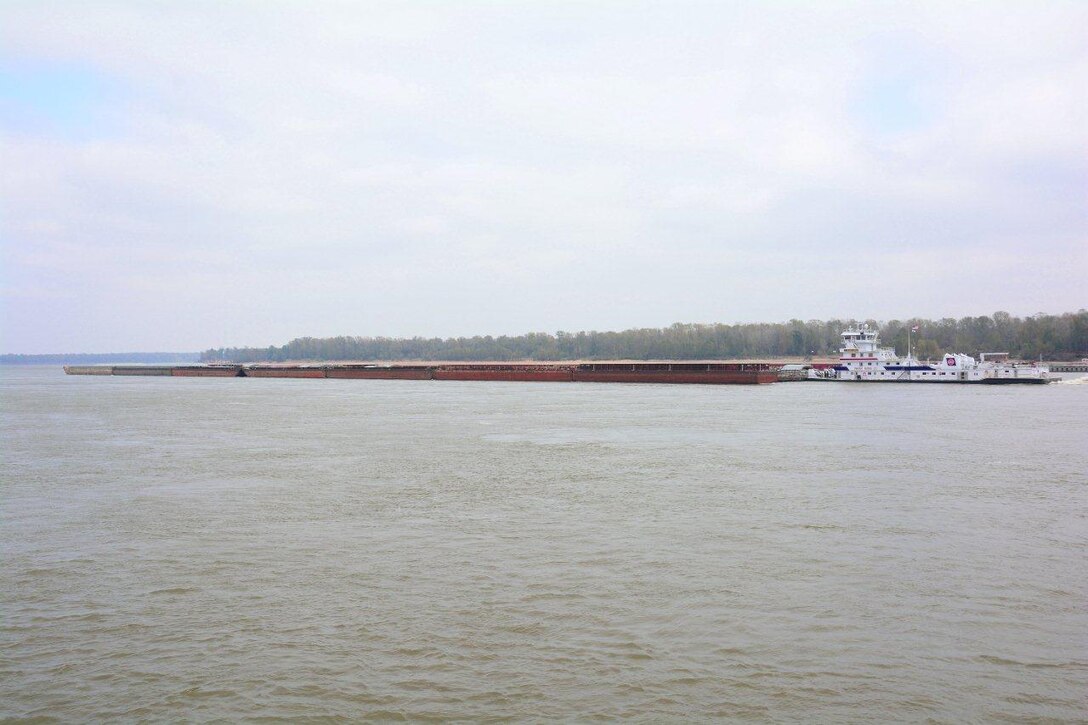 At noon Nov. 12 the motor vessel E. BRONSON INGRAM, 10,500 HP, passed the mat sinking plant northbound with 49 barges.