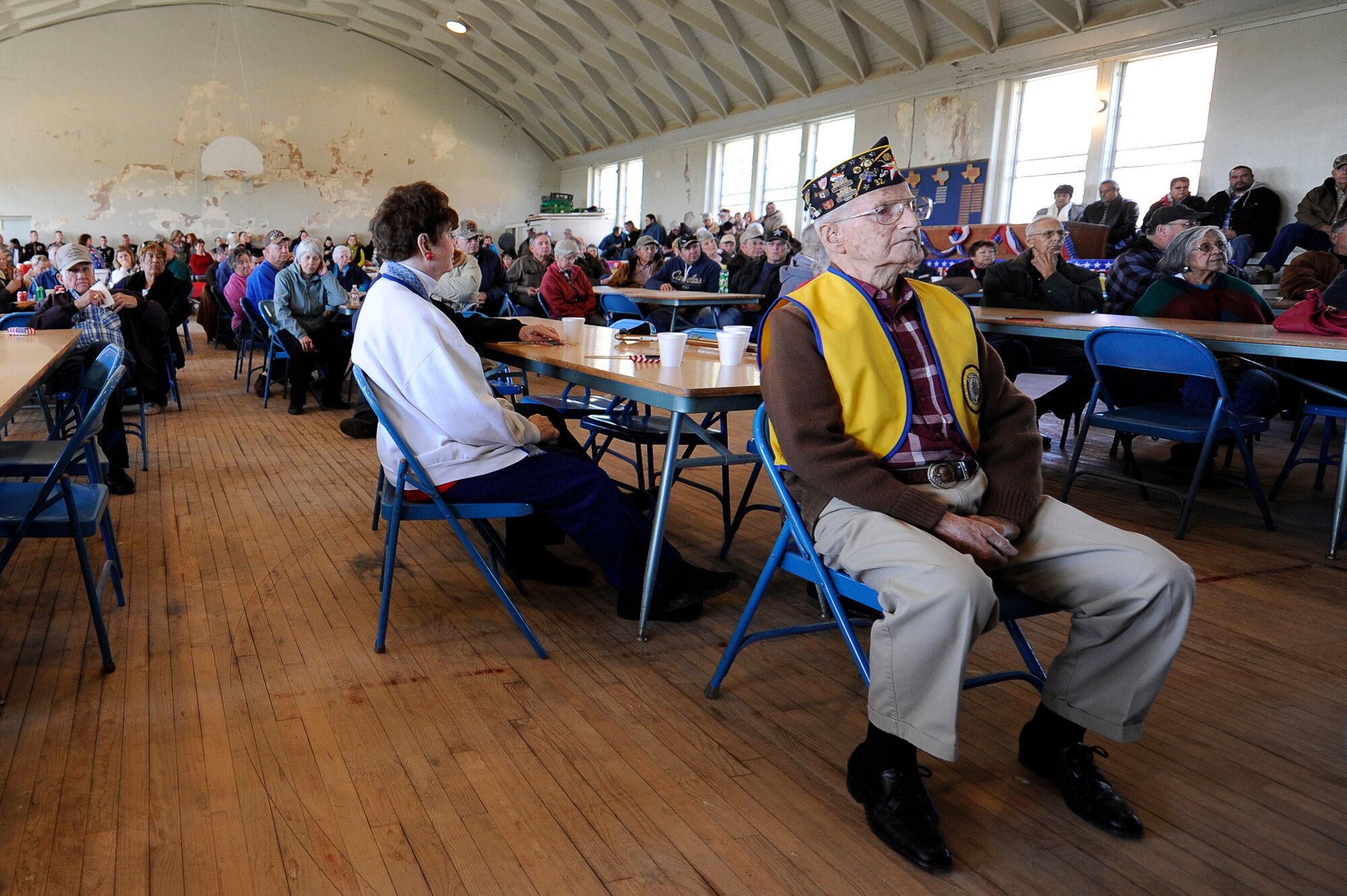 MILLERSVIEW, Texas – Hundreds of patriots show up to honor the nation’s veterans in the former school gymnasium during Veterans Day. With a population of only 75, Millersview is a proud community steeped in tradition. (U.S. Air Force photo/ Staff Sgt. Austin Knox)
