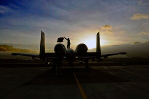 141110-Z-EZ686-164 – An Airman of the 127th Aircraft Maintenance Squadron from Selfridge Air National Guard Base Mich., covers the engine of an A-10 Thunderbolt II of the 107th Fighter Squadron, Selfridge Air National Guard Base Mich., during the Combined Resolve exercise, on Lajes Field, Azores, Portugal, Nov. 10, 2014. Combined Resolve is a Joint Multinational NATO training mission preparing U.S. and European militaries for combat rotations in Iraq and Afghanistan, focused predominantly on large conventional force operations. (U.S. Air National Guard photo by MSgt. David Kujawa/Released)