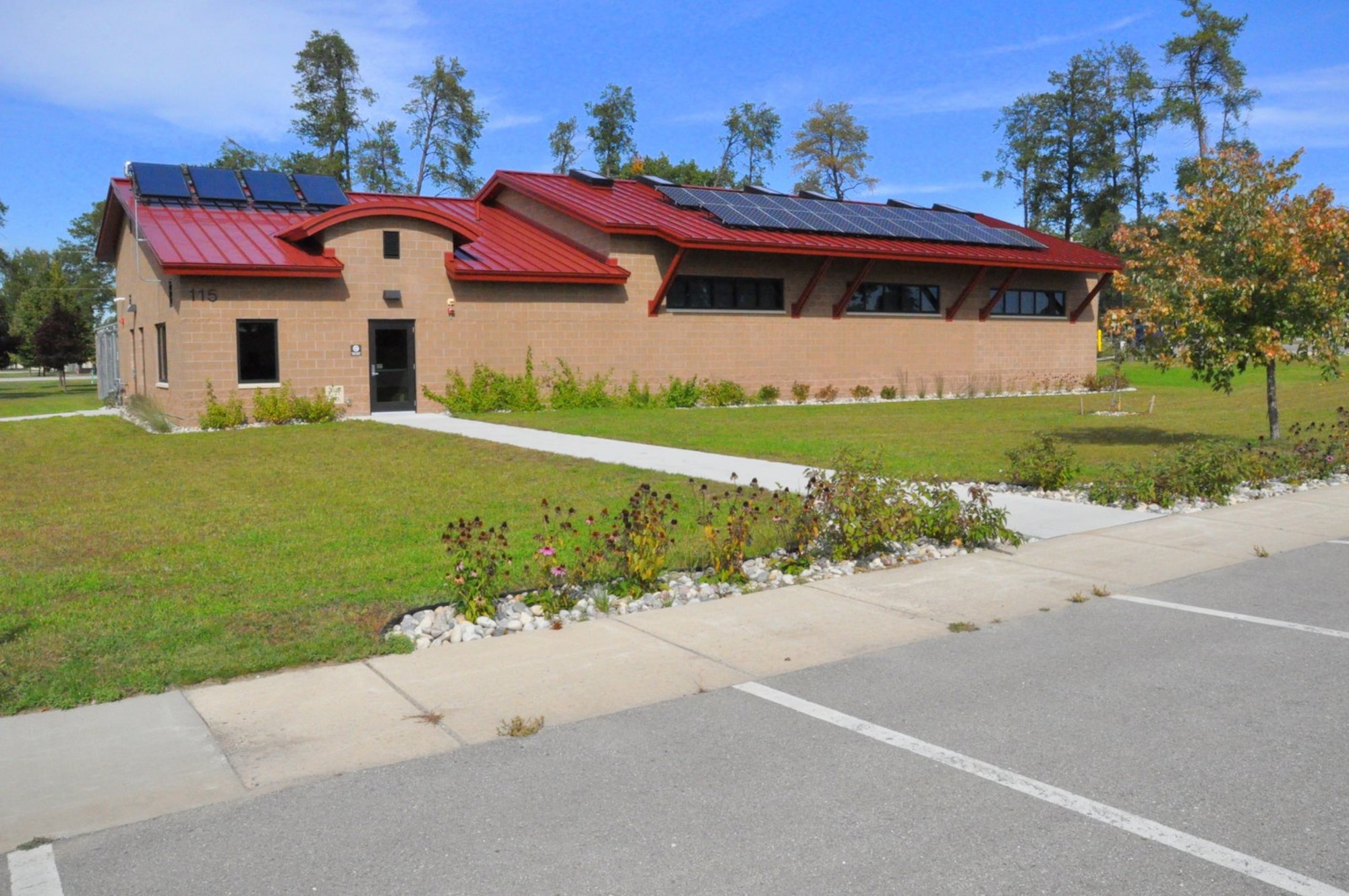 Classrooms equipped with new audio and visual with the capability to host several classrooms, and the capability to be converted into one large classroom with room to host and support 100 personnel.
