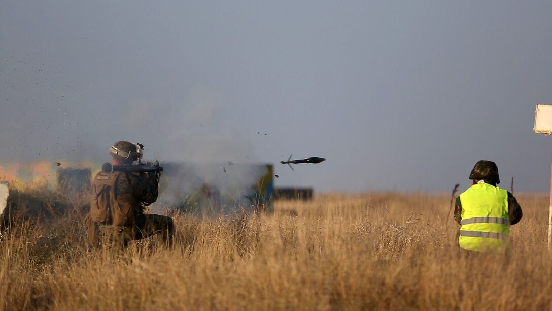 Marines and Sailors on Black Sea Rotational Force 14 worked hand-in-hand with Romanian Land Forces during exercise Platinum Lynx 15.3 in Focsani, Romania. Training included weapons familiarization classes, live-fire ranges and call-for-fire ranges, among more. The service members also participated in shooting competitions and sports competitions with their Romanian partners. Cohesion between Marines and the Romanian Land Forces was bolstered through this exercise. (U.S. Marine Corps photo by Lance Cpl. Ryan Young/released)