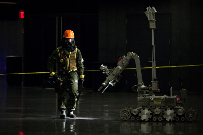 Marines and sailors with the Chemical Biological Incident Response Force conducted an annual training exercise alongside the New York City Fire Department at a training academy in Randall's Island, New York. CBIRF conducted rope rescue, vehicle extrication, structural collapse and confined space training during the week long exercise. The event culminated with a night operation at the Barclay's Center in Brooklyn, where Marines and sailors rescued role-playing casualties from a simulated bomb explosion. The mission of CBIRF is to forward-deploy and/or respond, when directed, to a credible threat of chemical, biological, radiological, nuclear or high-yield explosive incident in order to assist local, state or federal agencies and unified combat commanders in the conduct of consequence management operations. (Official Marine Corps Photo by Sgt Kuande Hall/RELEASED)


