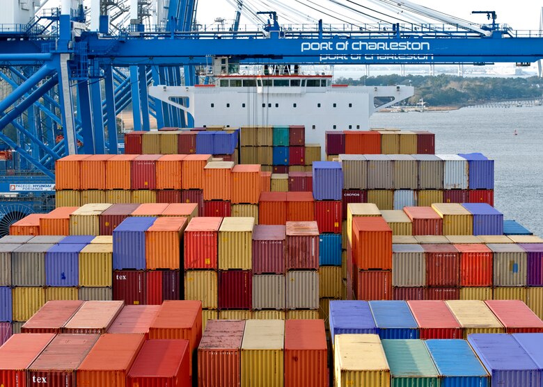 Containers loaded about the MSC Rita.