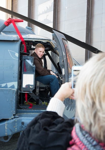 Christian Worley, grandson of former 75th Fighter Squadron pilot and World War II  veteran Frank Epperson, poses for a photo during the 2014 Flying Tiger Reunion Heritage Day Nov. 14, 2014, at Moody Air Force Base, Ga. Worley plans to enlist in the Air Force and follow in his grandfather’s footsteps as a member of the Flying Tigers. (U.S. Air Force photo by Airman 1st Class Ceaira Tinsley/Released)