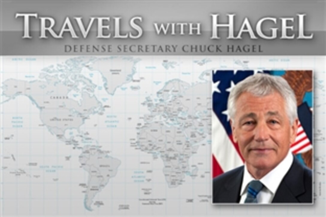 Defense Secretary Chuck Hagel is on a five-day trip to meet with the men and women of the Defense Department. The trip includes visits to Minot Air Force Base, N.D., Fort Irwin, Calif., Fort Campbell, Ky., and Camp LeJeune, N.C. While in California, Hagel also is scheduled to attend the Reagan Defense Forum in Simi Valley.