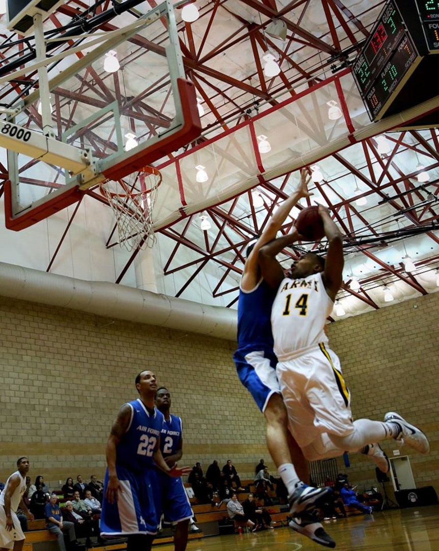 CAMP PENDLETON, Calif. – The Air Force Men’s Team beat the Army Men’s 86-78 to win the Armed Forces Basketball Men’s championship game at the Paige Fieldhouse here, Nov. 13.