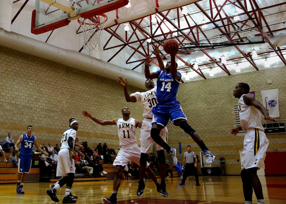 CAMP PENDLETON, Calif. – The Air Force Men’s Team beat the Army Men’s 86-78 to win the Armed Forces Basketball Men’s championship game at the Paige Fieldhouse here, Nov. 13.