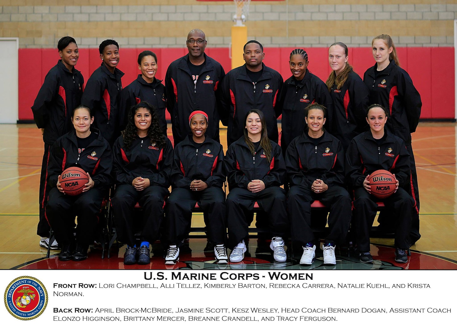 US All Marine Corps Women's Basketball Team